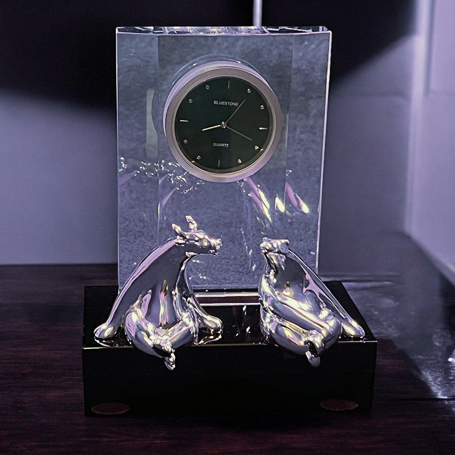 Bull & Bear Crystal Clock