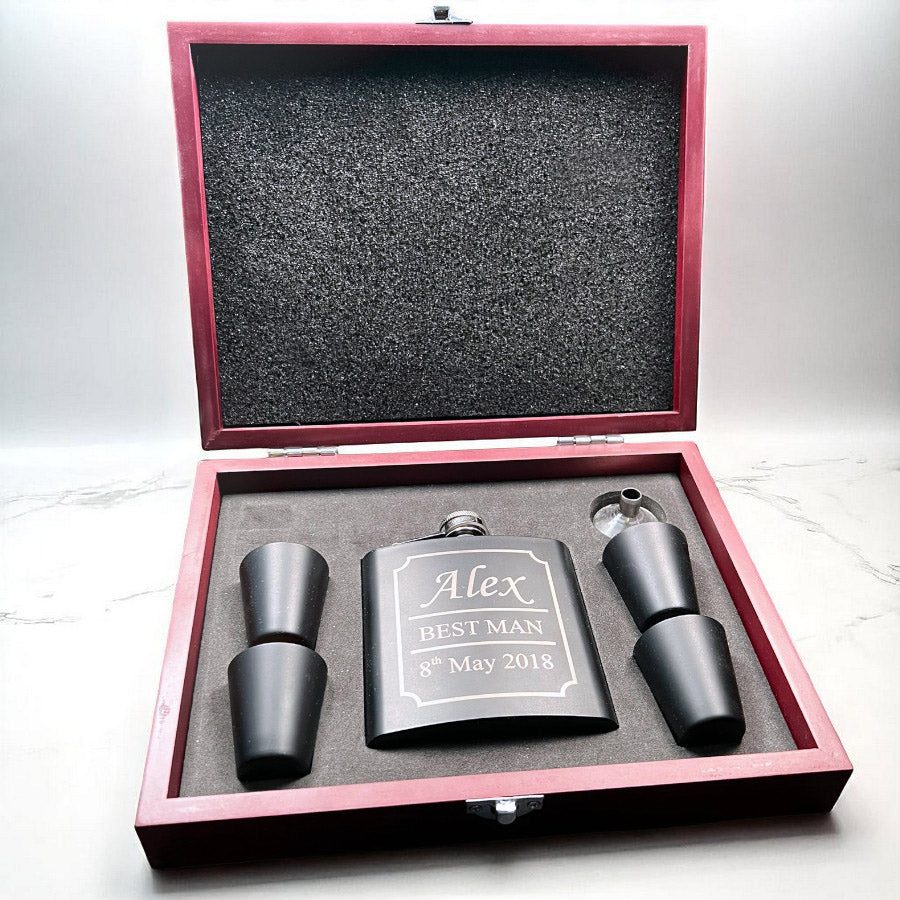 Flask Set in Wooden Box