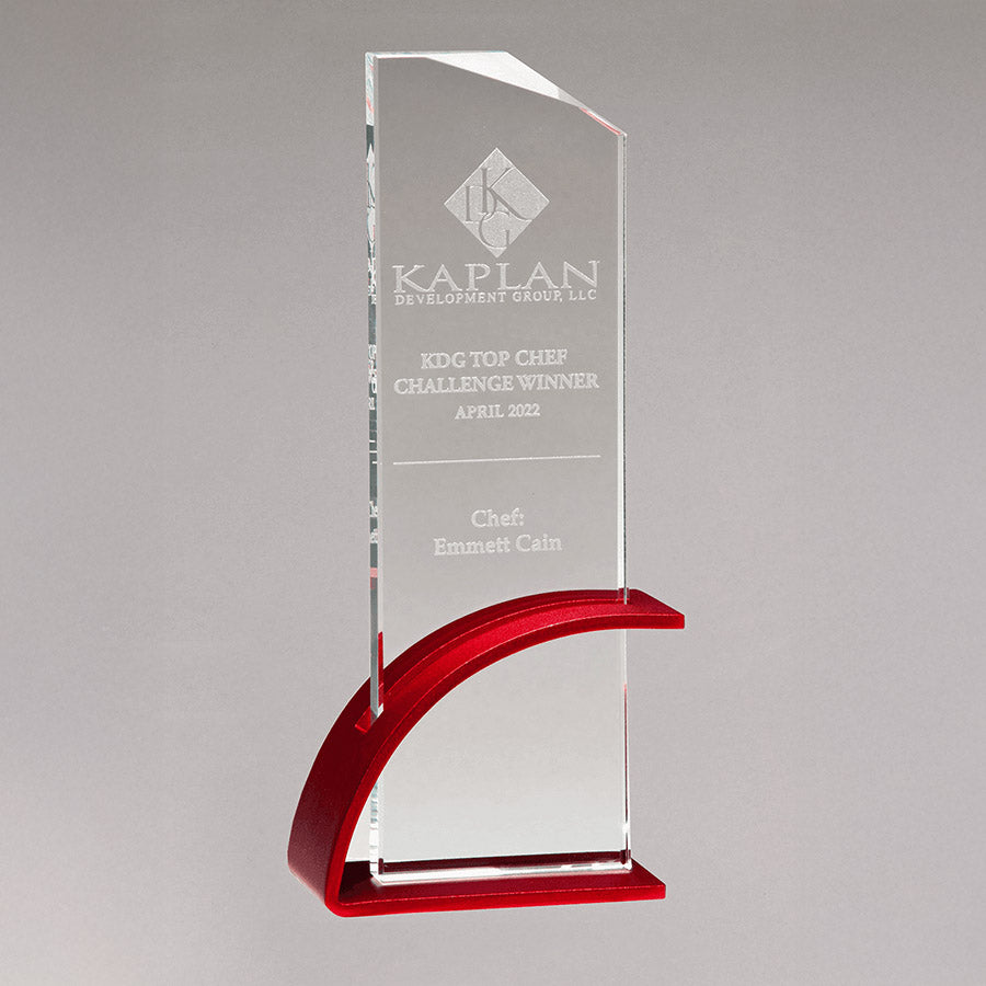 Glass Award with Arc Base