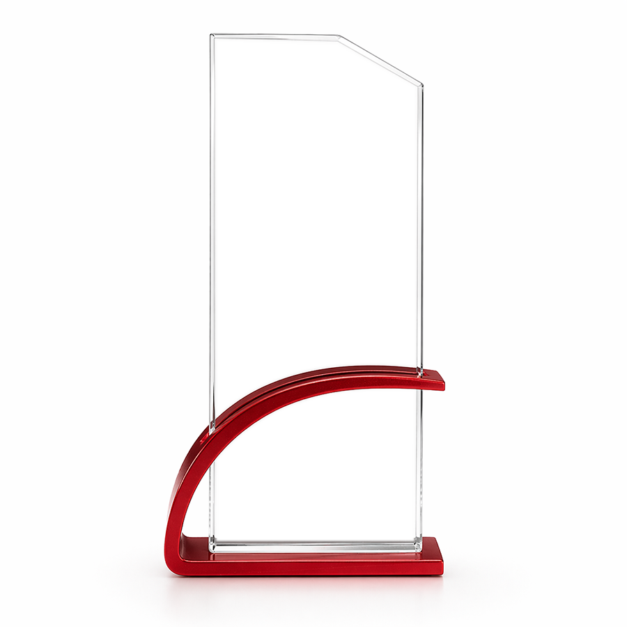 Glass Award with Arc Base
