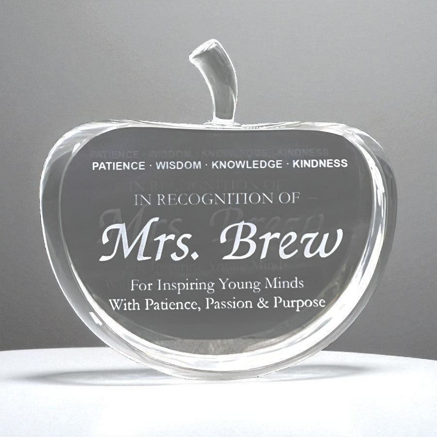Crystal Apple w/2 Flat Sides
