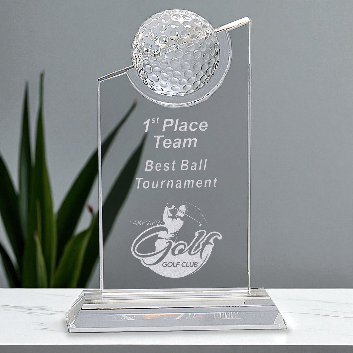 Golf Award on Crystal Base