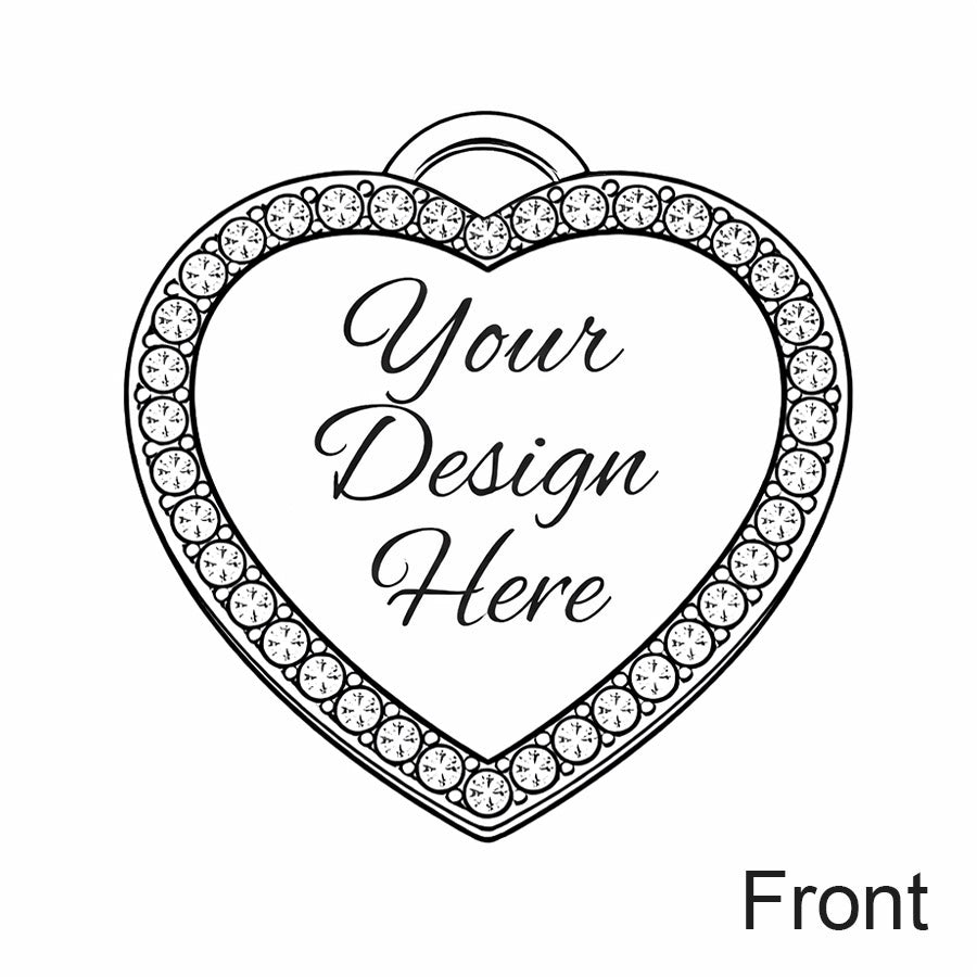 Cubic Heart Dog Tag