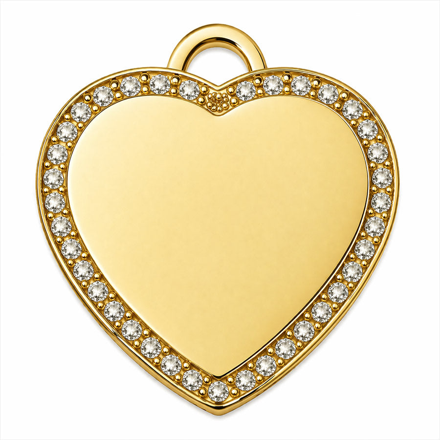 Cubic Heart Dog Tag