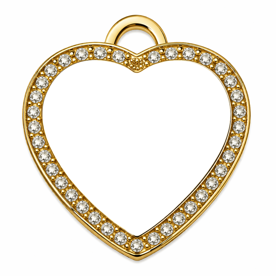 Cubic Heart Dog Tag
