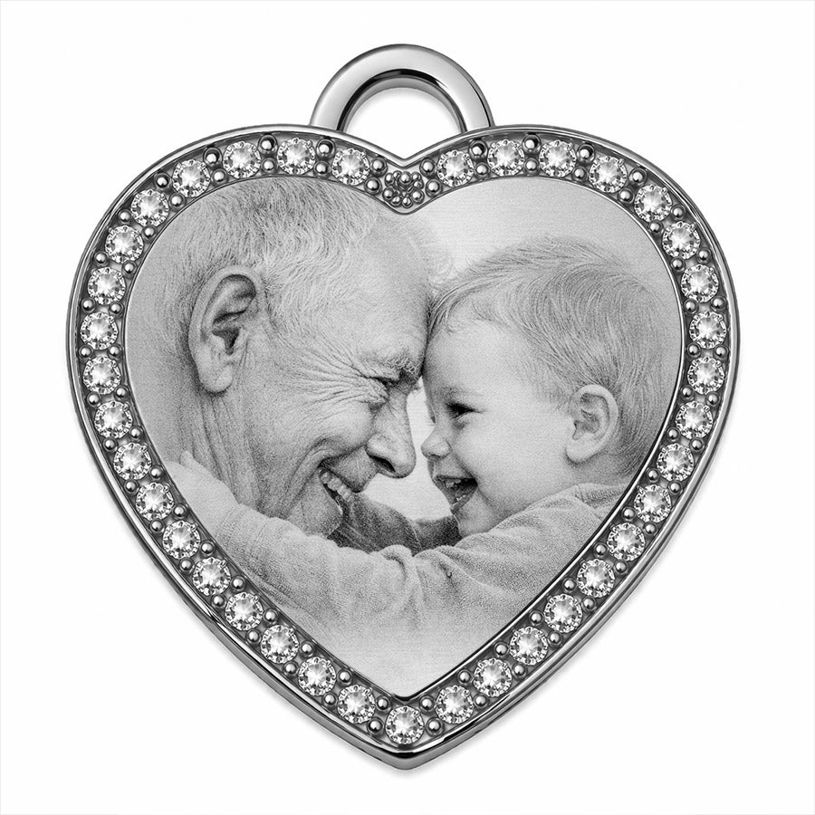 Cubic Heart Dog Tag