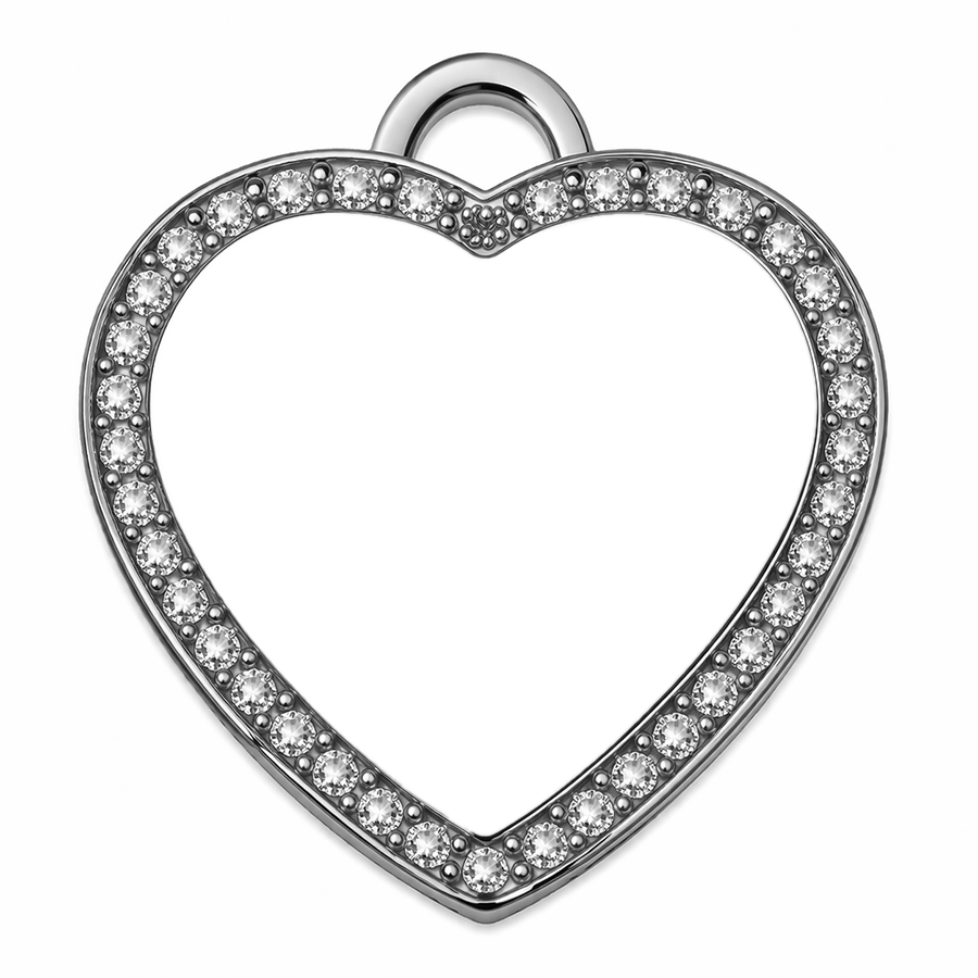 Cubic Heart Dog Tag