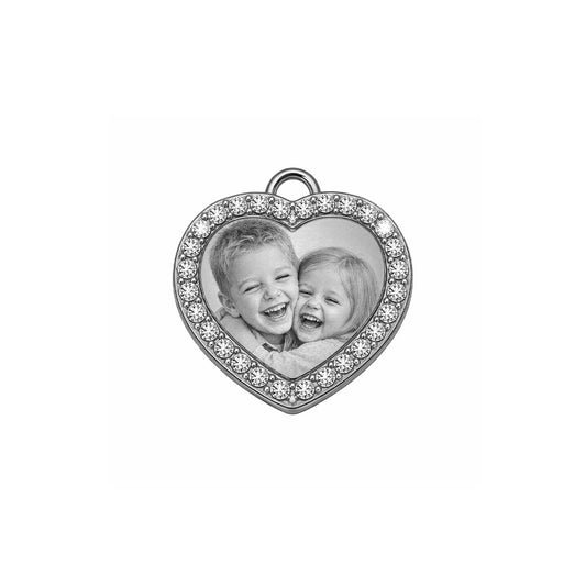Cubic Heart Dog Tag