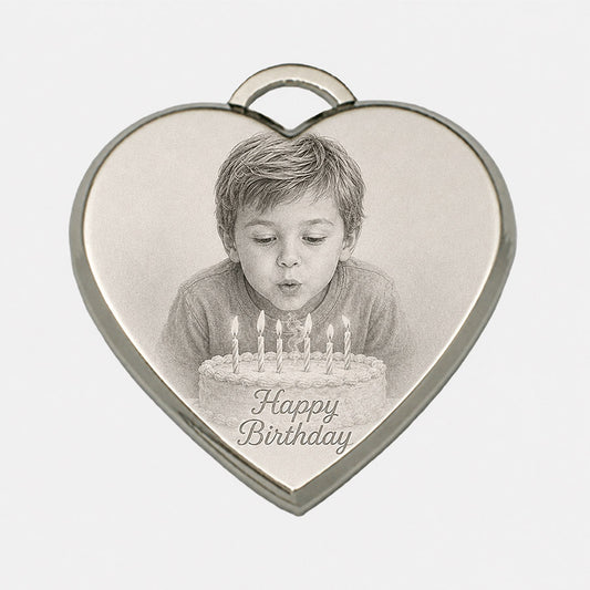 Silver Heart-shaped photo pendant -- lxi-context:birthday