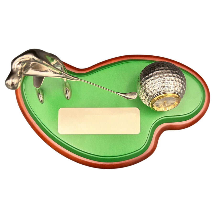 Golfer on Green Swing Clock