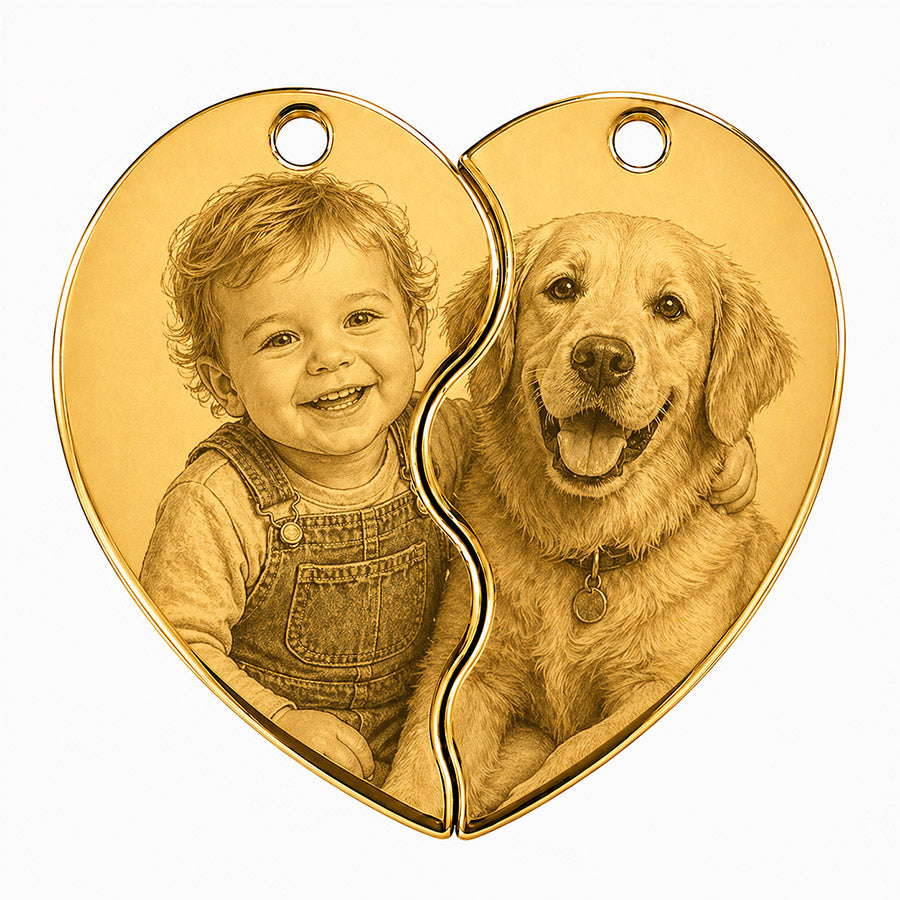 Puzzle Heart Dog Tag