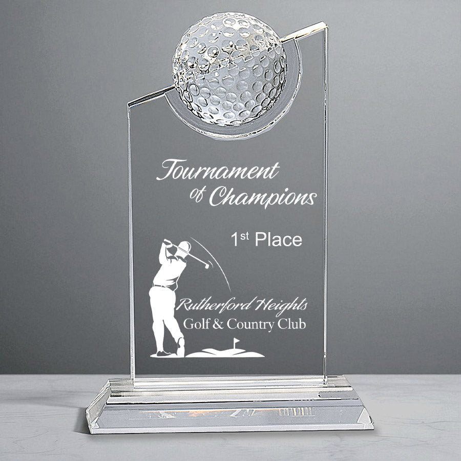 Golf Award on Crystal Base