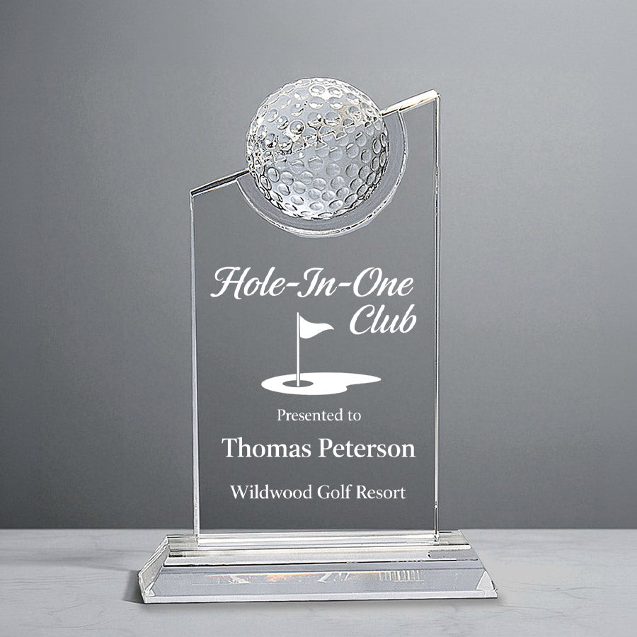 Golf Award on Crystal Base