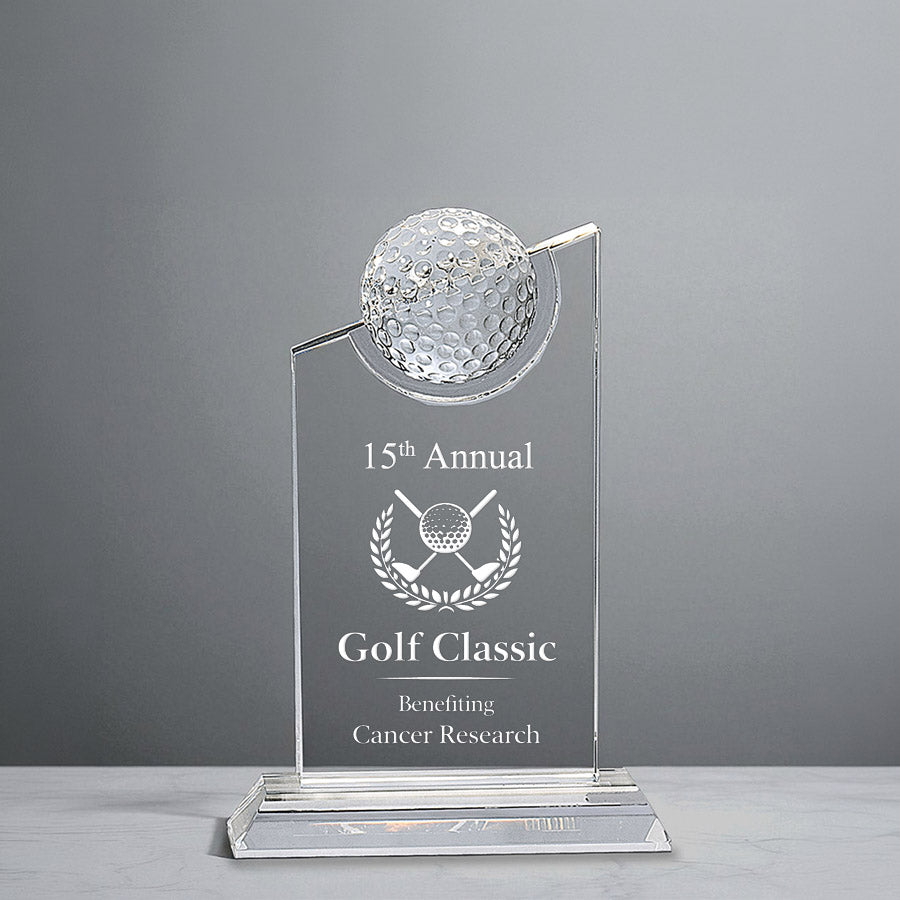 Golf Award on Crystal Base