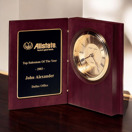 Mahogany Book Clock