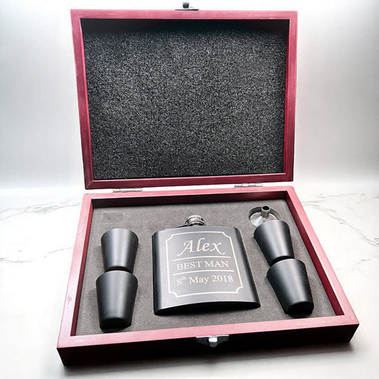Flask Set in Wooden Box