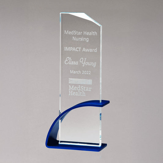 Glass Award with Arc Base