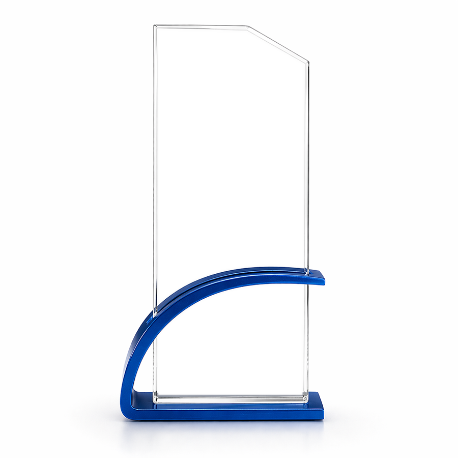 Glass Award with Arc Base