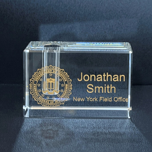 Crystal Block Pen Holder