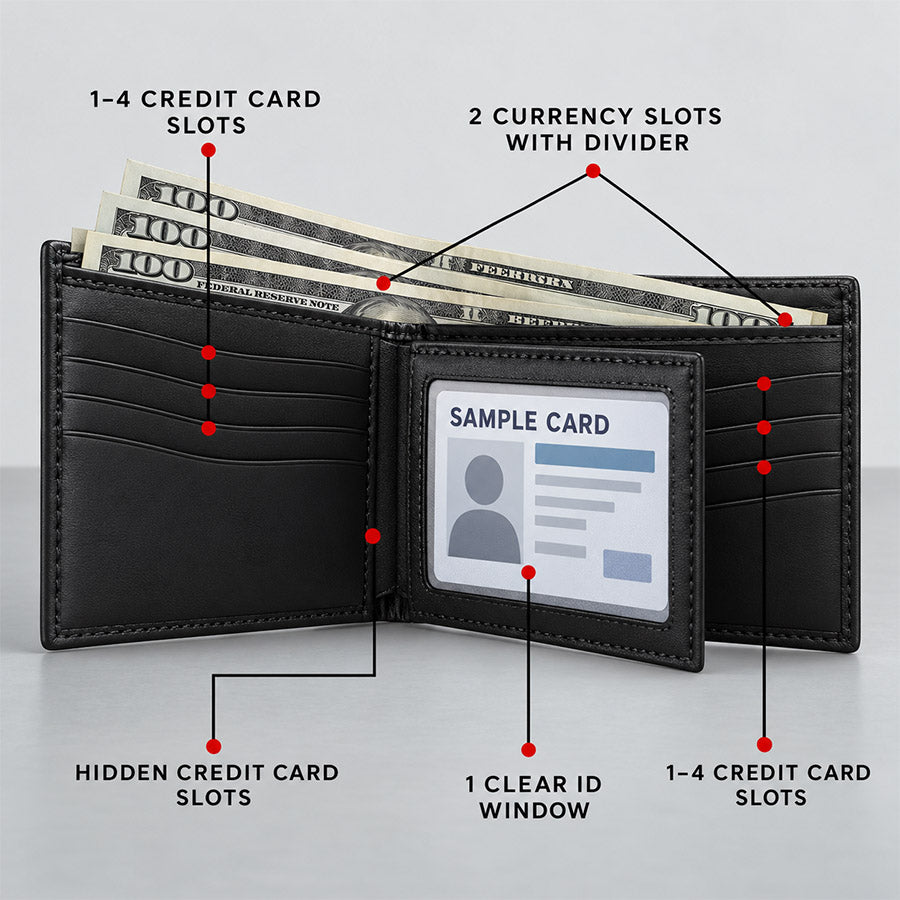 Heritage Personalized Leather Bifold Wallet