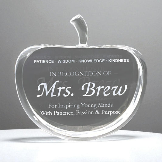 Crystal Apple w/2 Flat Sides
