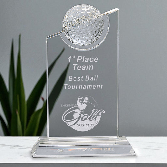 Golf Award on Crystal Base