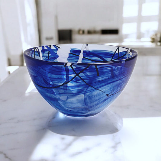 Orrefors Blue Contrast Bowl