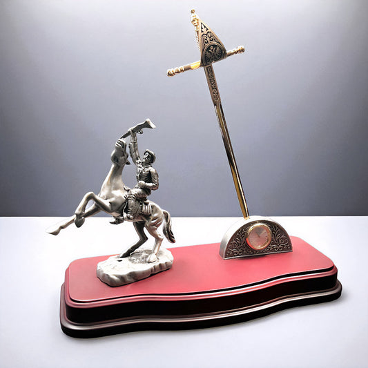 Pewter Cowboy on Horse